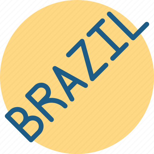 Brazil, lettering, circle, country icon - Download on Iconfinder
