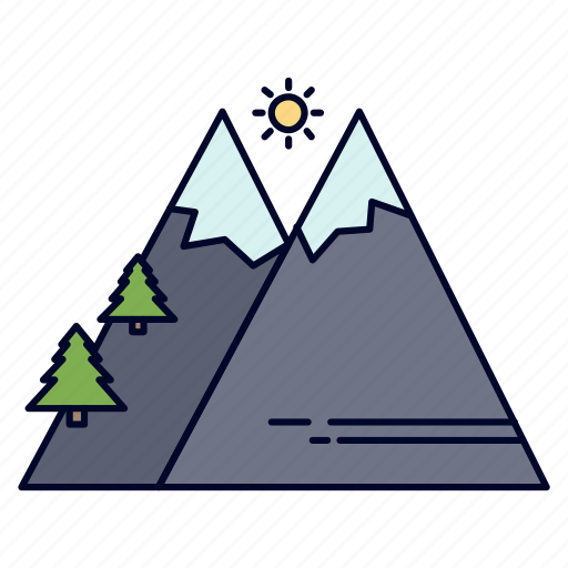 Hiking, mountains, nature, outdoor, sun icon - Download on Iconfinder