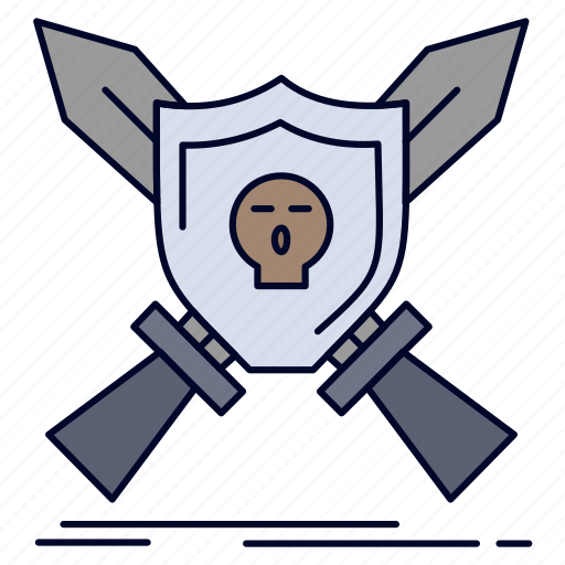 Badge, emblem, game, shield, swords icon - Download on Iconfinder