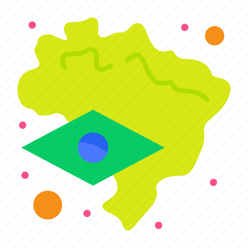 Brazil, flag, map icon - Download on Iconfinder