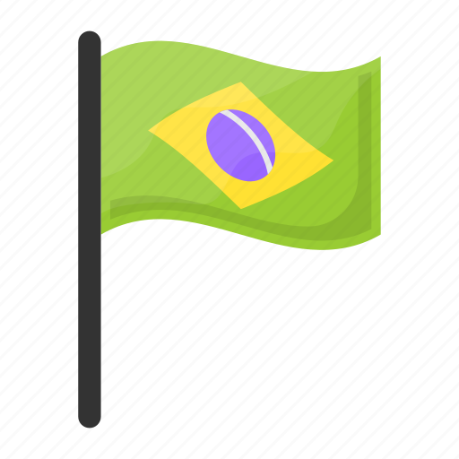 Flag, brazil, country, nation, world, land, carnival icon - Download on Iconfinder