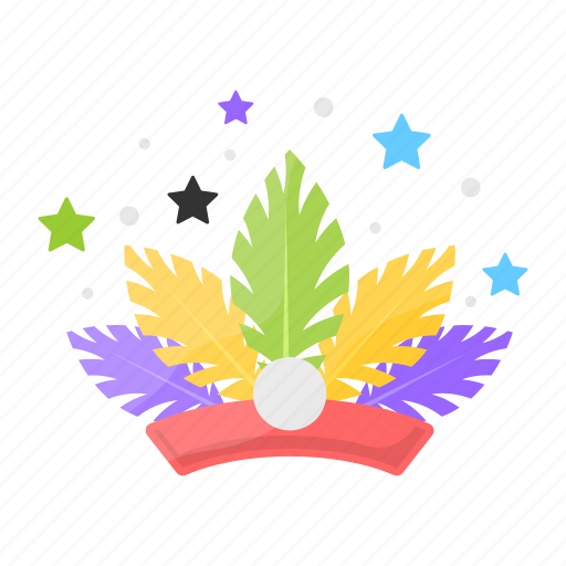 Headdress, carnival, brazilian, celebration, costume, feathers, accessory icon - Download on Iconfinder
