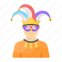 jester, joke, clown, carnival, brazilian, hat, costume