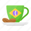 coffee, cup, brazil, hot, drink, mug, flag 
