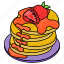 pancakes, breakfast, butter, bread, food, melt, meal, strawberries, honey syrup 
