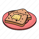 bread, toast, butter, breakfast, food, healthy, brown bread