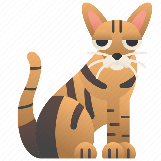 Cat, feline, oriental, shorthair, tabby icon - Download on Iconfinder