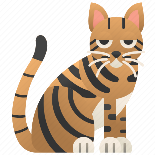 Cat, feline, striped, tabby, toyger icon - Download on Iconfinder