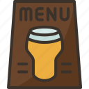 beer, menu, alcohol, drink, restaurant
