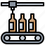 alcohol, bottles, conveyor, drink, food 