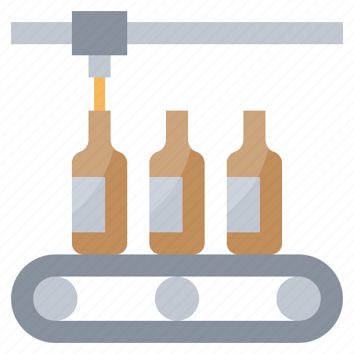 Alcohol, bottles, conveyor, drink, food icon - Download on Iconfinder