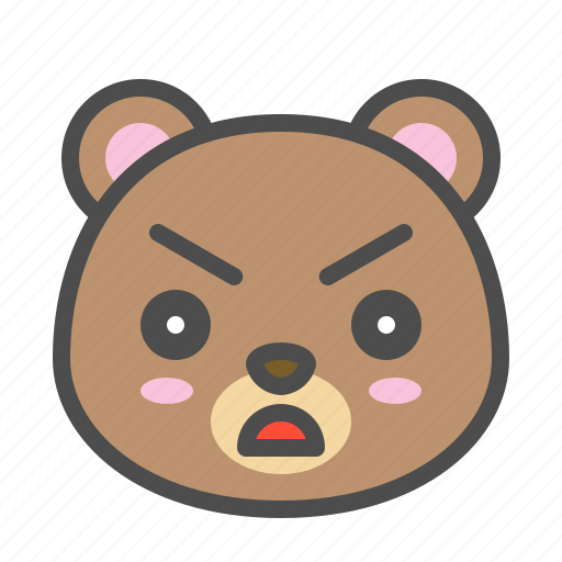 Angry, avatar, bear, cute, face icon - Download on Iconfinder