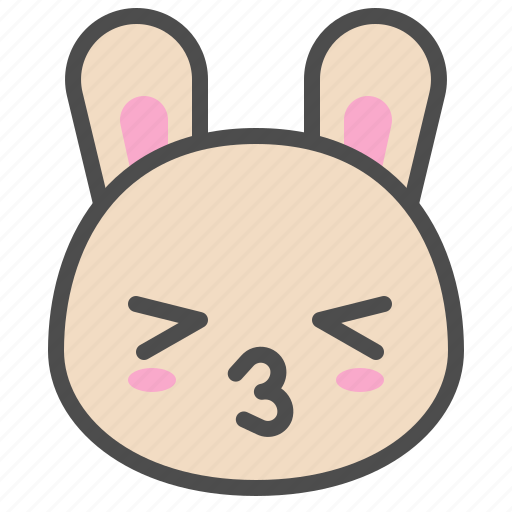 Animal, avatar, bunny, cute, emoji, kiss, rabbit icon - Download on Iconfinder