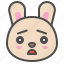 animal, avatar, bunny, cute, emoji, rabbit, sad 