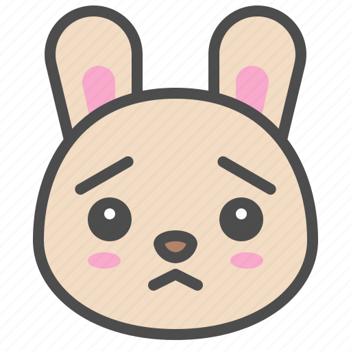 Animal, avatar, bunny, cute, emoji, rabbit, worried icon - Download on Iconfinder