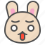 animal, avatar, bunny, cute, emoji, rabbit, shocked 