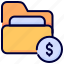 business, document, dollar, file, finance, folder, money 