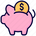 bank, coin, finance, money, pig, saving 