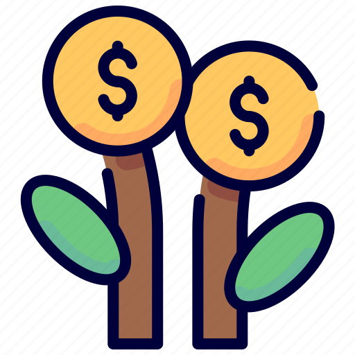 Coin, dollar, earnings, growth, investment, money, plant icon - Download on Iconfinder