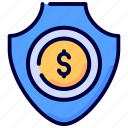 dollar, money, protection, security, shield