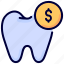 coin, dental, dollar, invoice, money, tooth 