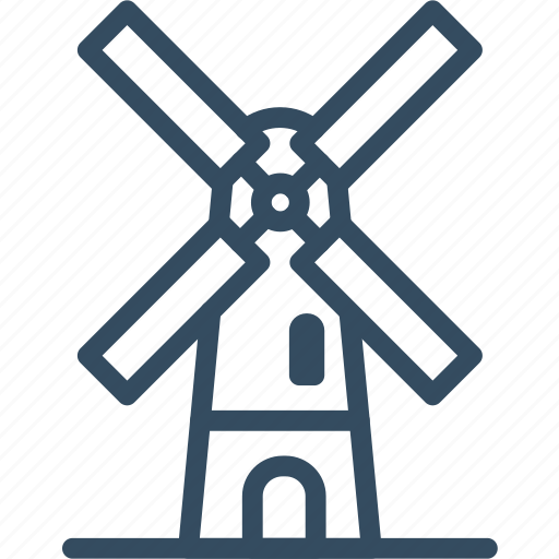 Building, factory, mill, crusher, grain, wind, windmill icon - Download on Iconfinder