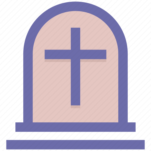 Grave, gravestone, graveyard, holy cross, tombstone icon - Download on Iconfinder
