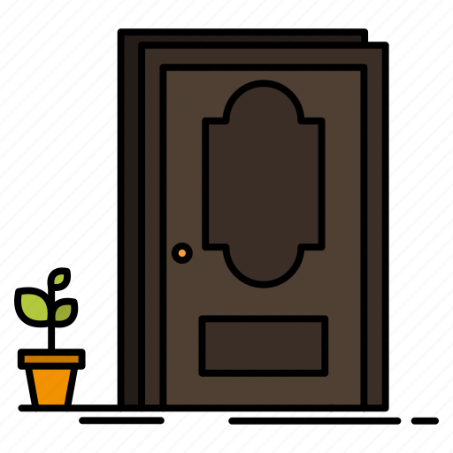 Closed, door, plant, wood icon - Download on Iconfinder