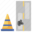 cone, construction, post, signaling, urban