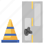 cone, construction, post, signaling, urban 