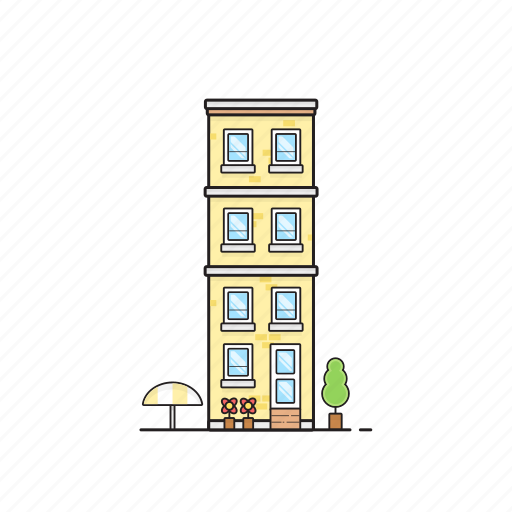 Apartment, building, condo, flower, office, tree, umbrella icon - Download on Iconfinder