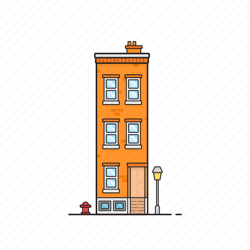 Apartment, building, condo, fire hydrant, street lamp icon - Download on Iconfinder