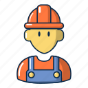 builder, cartoon, construction, engineer, helmet, object, worker