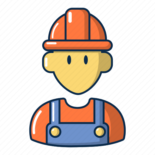 Builder, cartoon, construction, engineer, helmet, object, worker icon - Download on Iconfinder