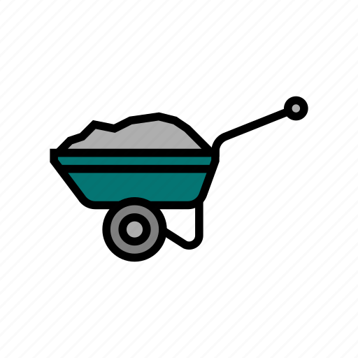 Wheelbarrow, tool, repair, building, hammer, drill icon - Download on Iconfinder