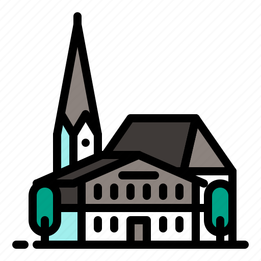 Alps, austria, building, church, house, tower icon - Download on Iconfinder