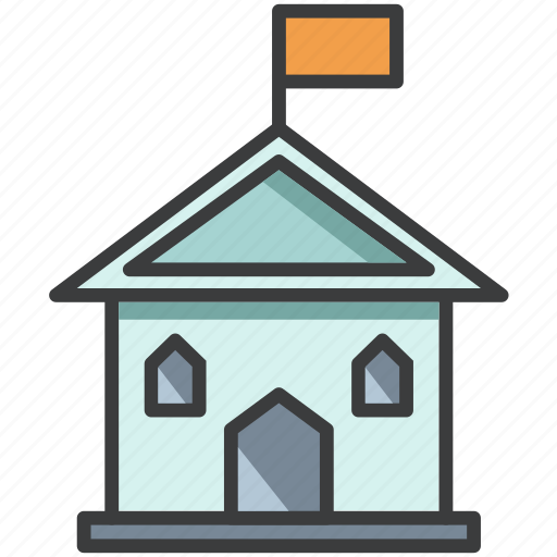 Building, college, flag, government, museum, office, school icon - Download on Iconfinder