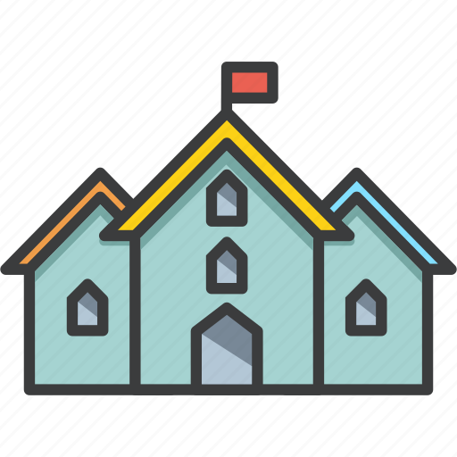 Building, college, flag, hotel, museum, school, university icon - Download on Iconfinder