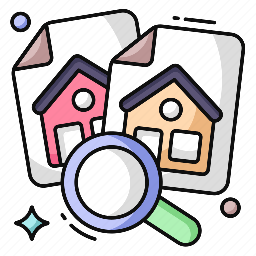 Home relocation, find home, find house, search house icon - Download on Iconfinder