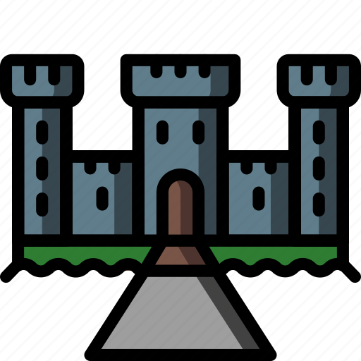 Architecture, building, buildings, castle, moat icon - Download on Iconfinder
