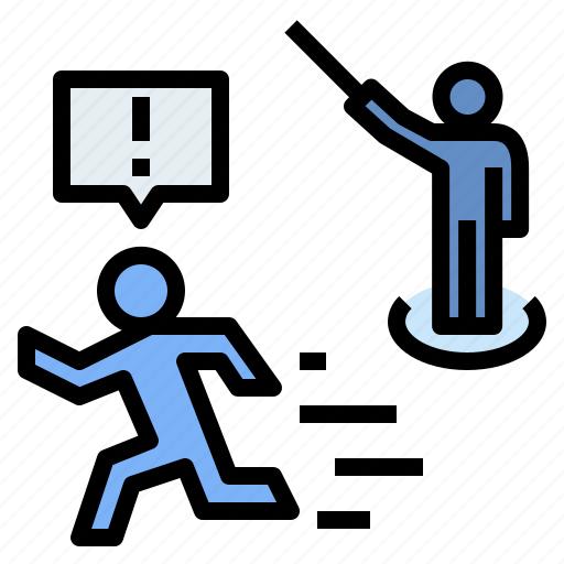 Attack, escape, expel, naughty, security guard, violation icon - Download on Iconfinder