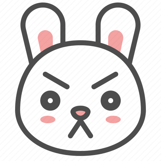 Animal, avatar, bunny, emoji, rabbit, serious icon - Download on Iconfinder
