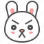 animal, avatar, bunny, emoji, rabbit, serious 