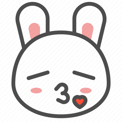 Animal, avatar, bunny, emoji, kiss, rabbit icon - Download on Iconfinder