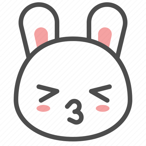 Animal, avatar, bunny, emoji, kiss, rabbit icon - Download on Iconfinder