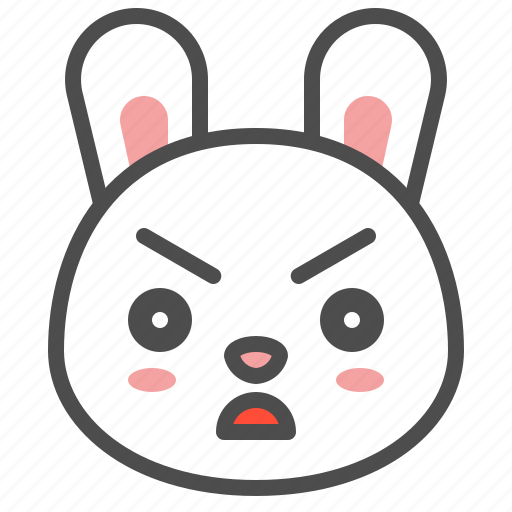 Angry, animal, avatar, bunny, emoji, rabbit icon - Download on Iconfinder