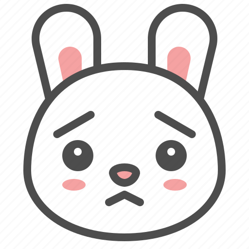 Animal, avatar, bunny, emoji, rabbit, worried icon - Download on Iconfinder