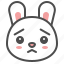 animal, avatar, bunny, emoji, rabbit, worried 