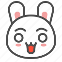 animal, avatar, bunny, emoji, rabbit, shocked
