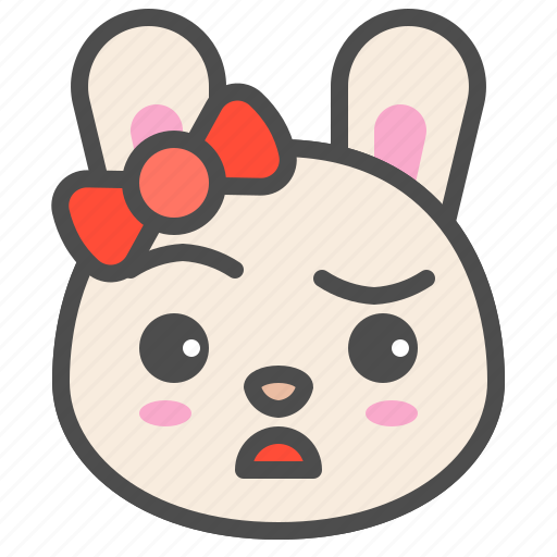 Animal, avatar, bow, bunny, doubt, emoji, rabbit icon - Download on Iconfinder